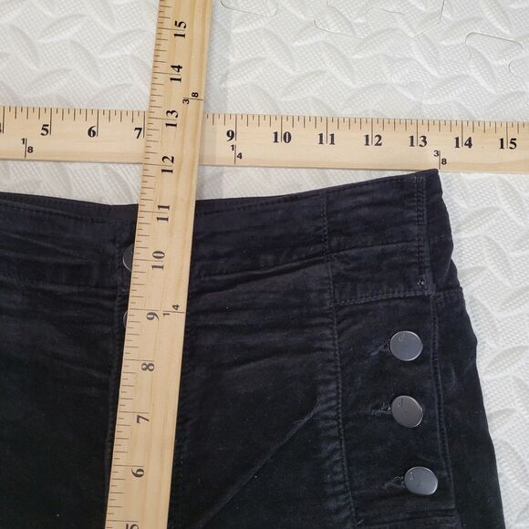 J Brand Natasha Sky High Skinny Pants Size 26 Black Velvet Exposed Button Fly - Picture 10 of 12
